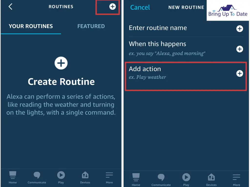 Add Action on the Alexa App