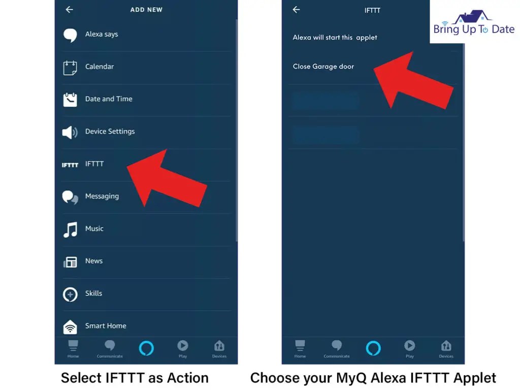 Linking MyQ Garage Door Opener to Alexa via IFTTT