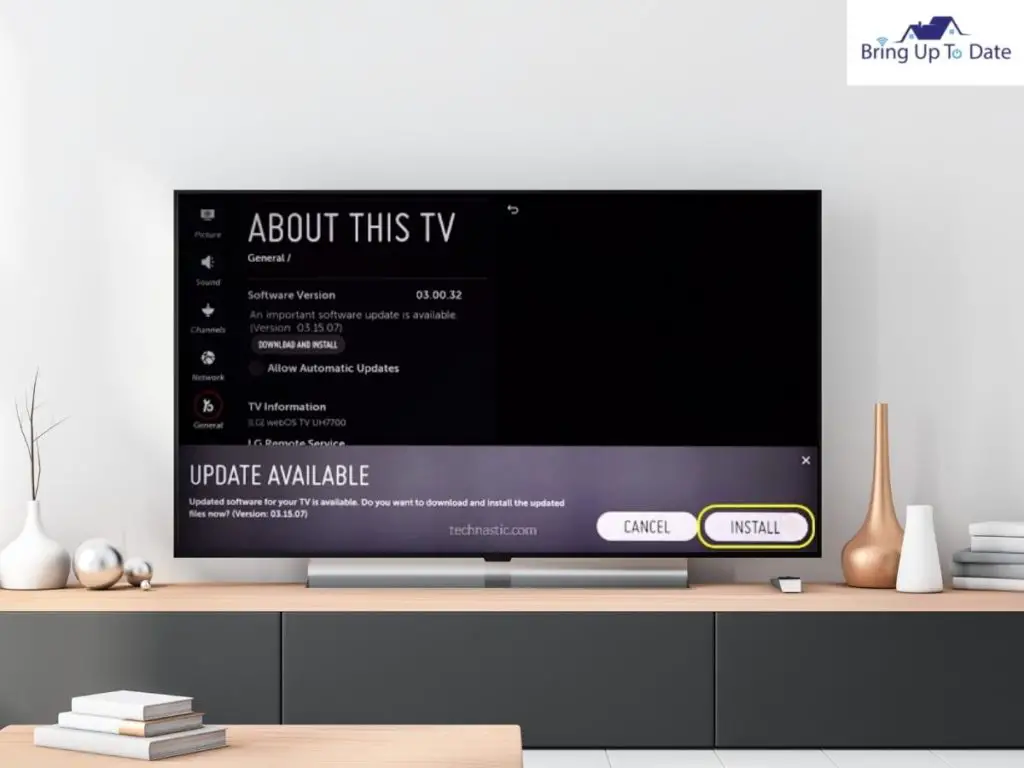 Look For Any Pending Software Update On Your LG TV