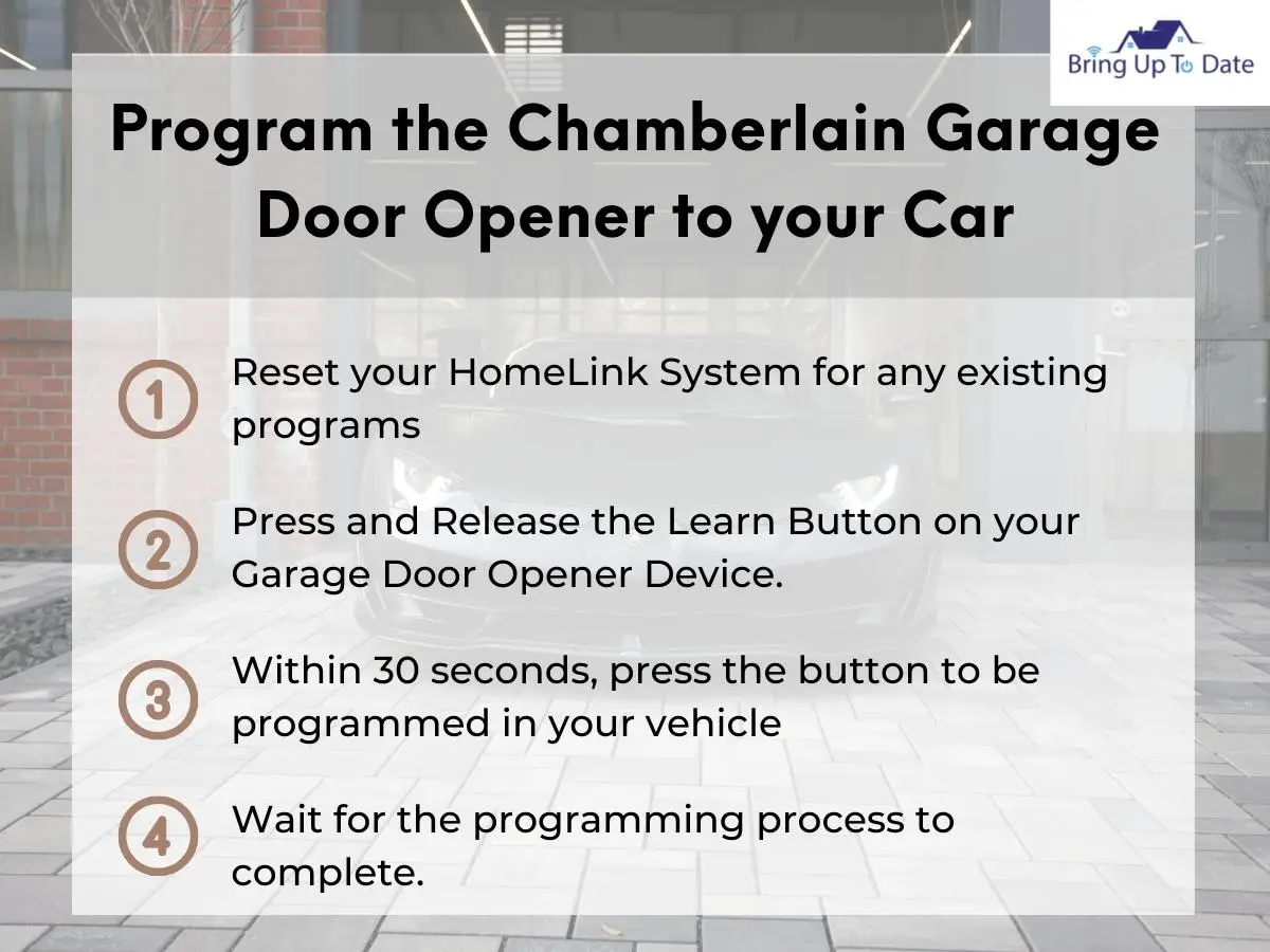  How To Program Chamberlain Garage Door Opener To Car