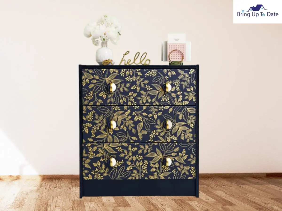 Paste Wallpaper On Your File Cabinet To Camouflage 